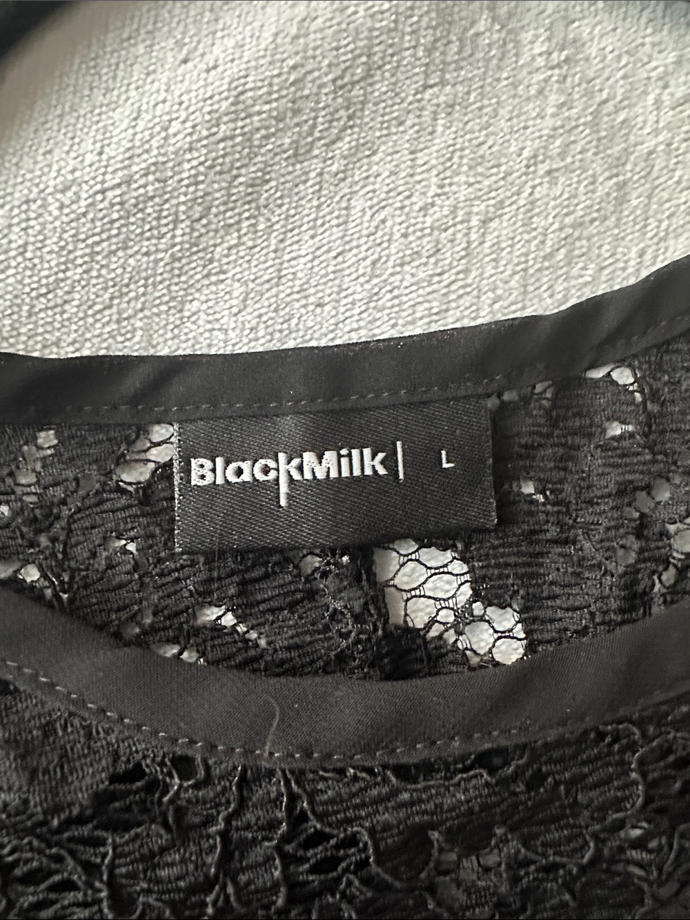 Black Lace Overlay Cap-Sleeve Top - Picture 3 of 8